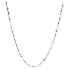 Fancy Oval Bar Link Chain Necklace, 14KT Yellow Gold