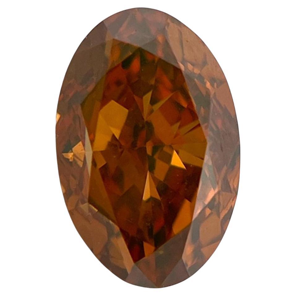 Fancy Oval GIA Certified 1.43 ct Deep Brownish Yellowish Orange Natural Diamond