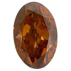 Fancy Oval GIA Certified 1.43 ct Deep Brownish Yellowish Orange Natural Diamond
