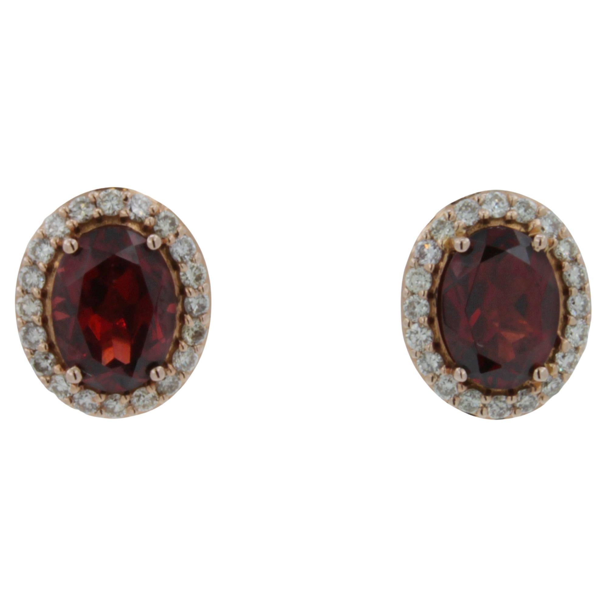 Red Heart Rhodolite Garnet Stud Earrings In Sterling Silver main image 0