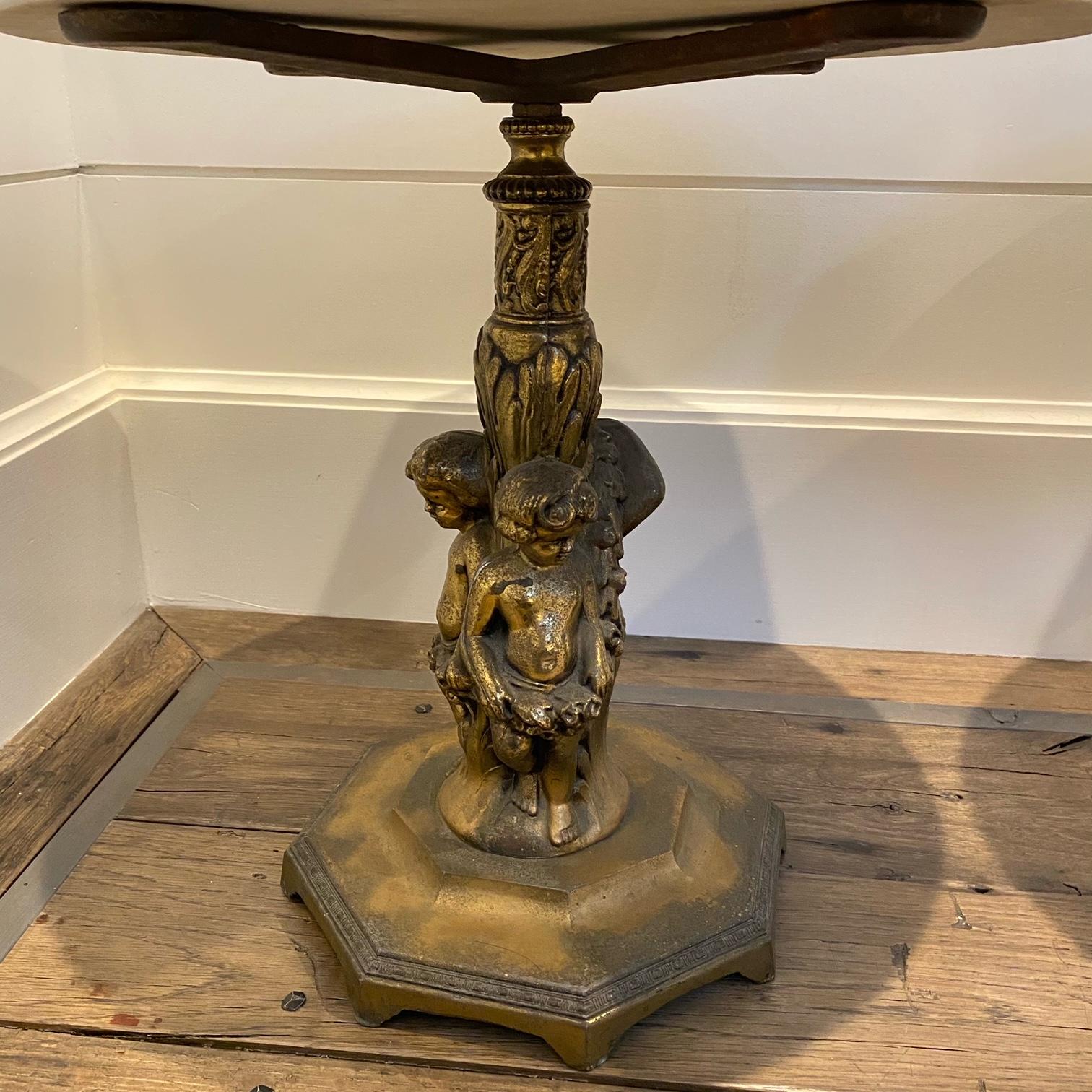 Fancy Pair of Italian Rococo Figural Marble-Top Side Tables 4