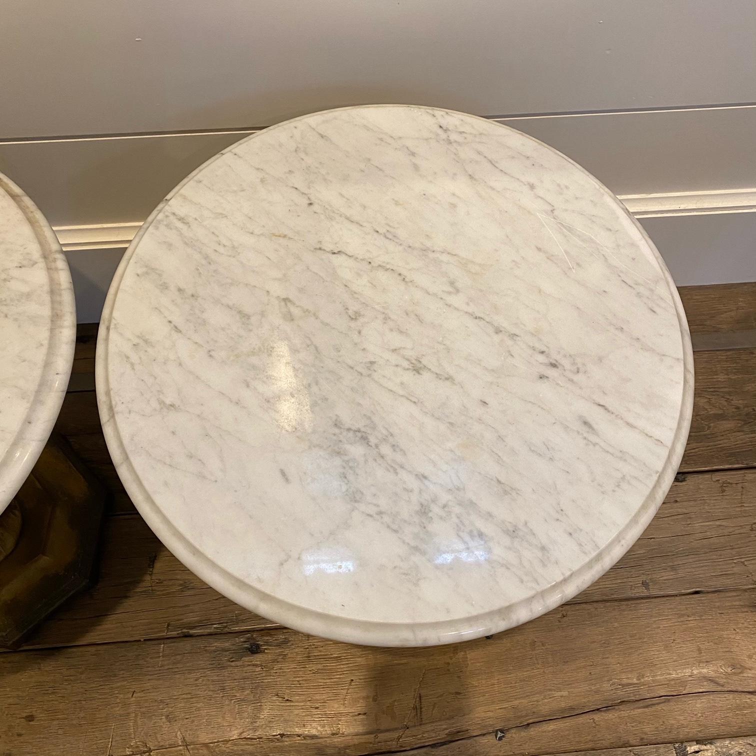 Fancy Pair of Italian Rococo Figural Marble-Top Side Tables 3
