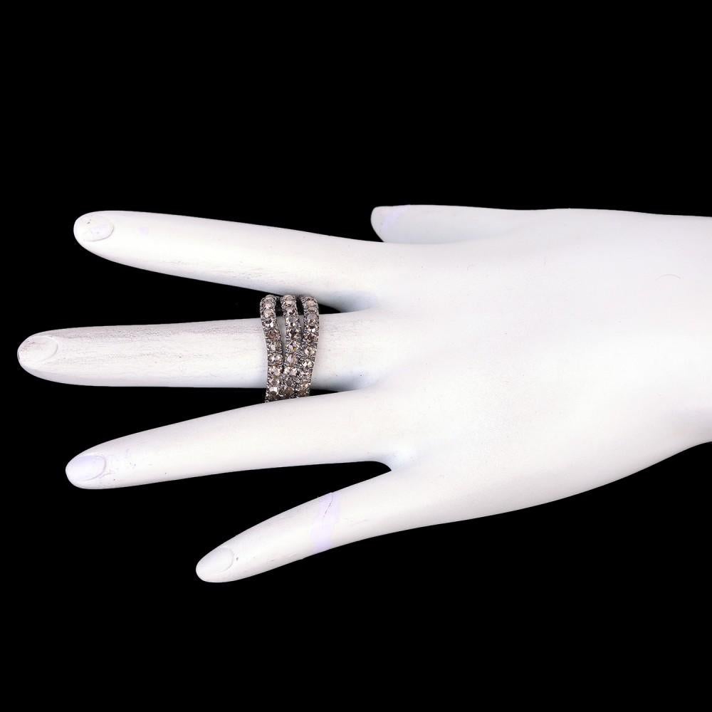 Artisan Rose Cut Diamond Swirly Ring For Sale