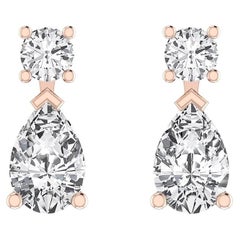 Tanisa Nahata Fancy Pear Shape Diamond Drop Earring in 18Karat Rose Gold
