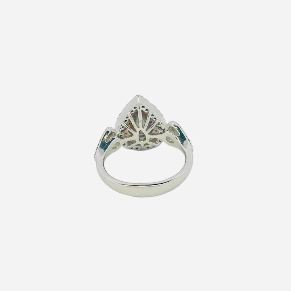 Pear Cut Fancy Pear Shape Yellow Diamond Ring  For Sale
