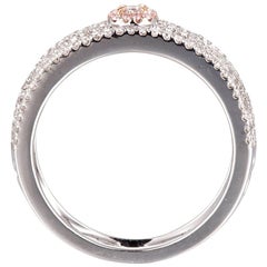 Fancy Pink Cushion Cut X Pave Diamond 18 Karat White Gold Dress Engagement Ring