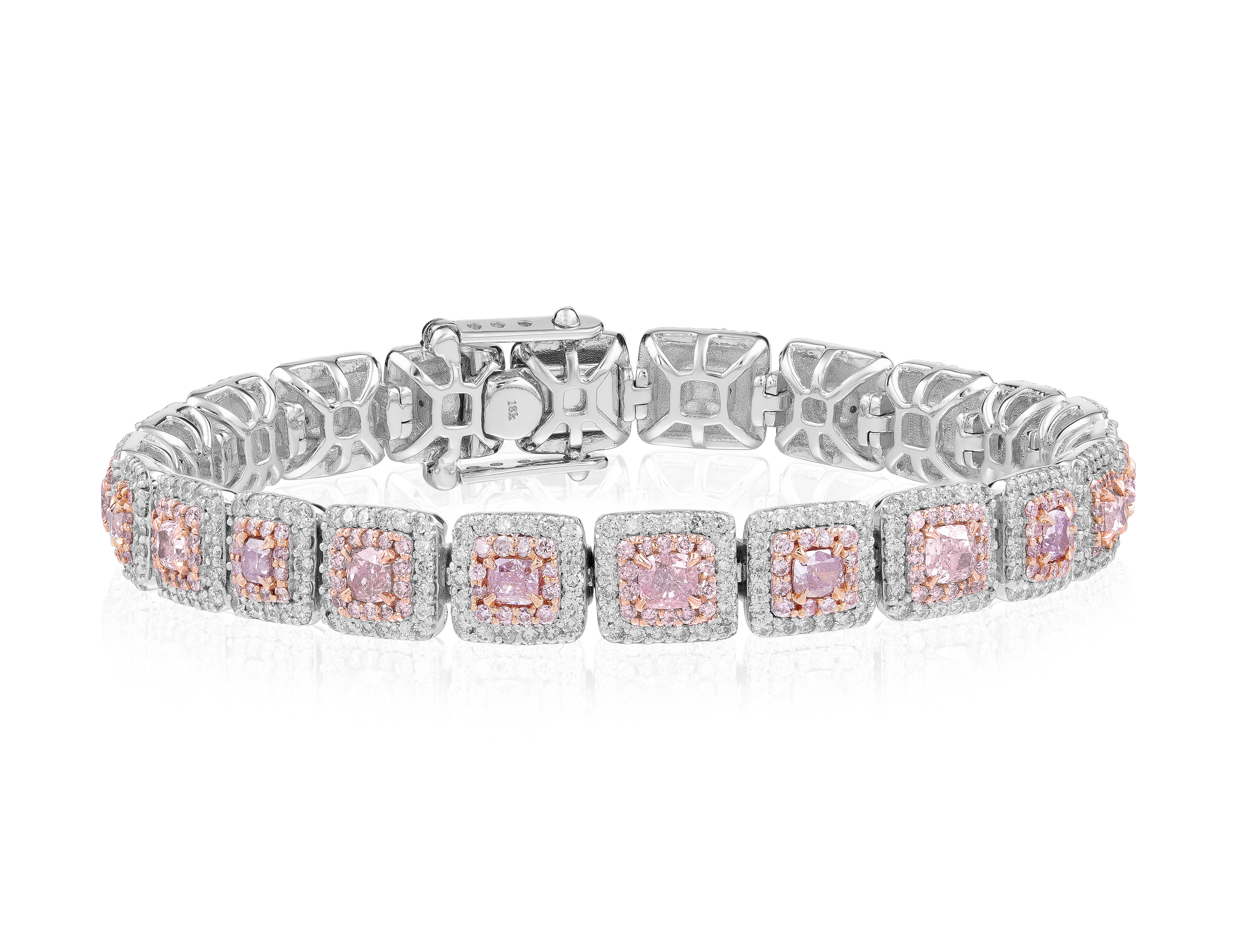 pink and white diamond bracelet