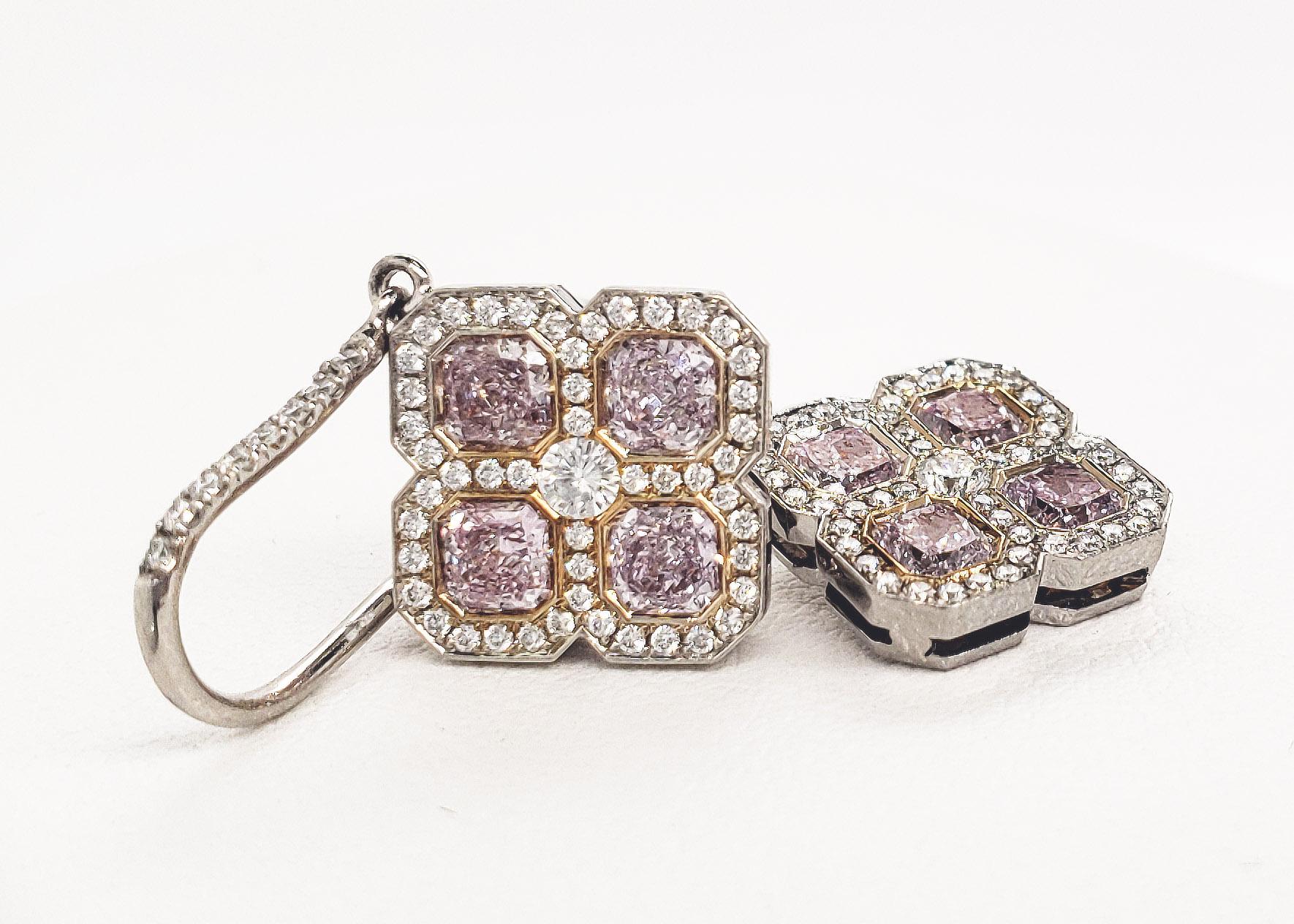 fancy pink earrings