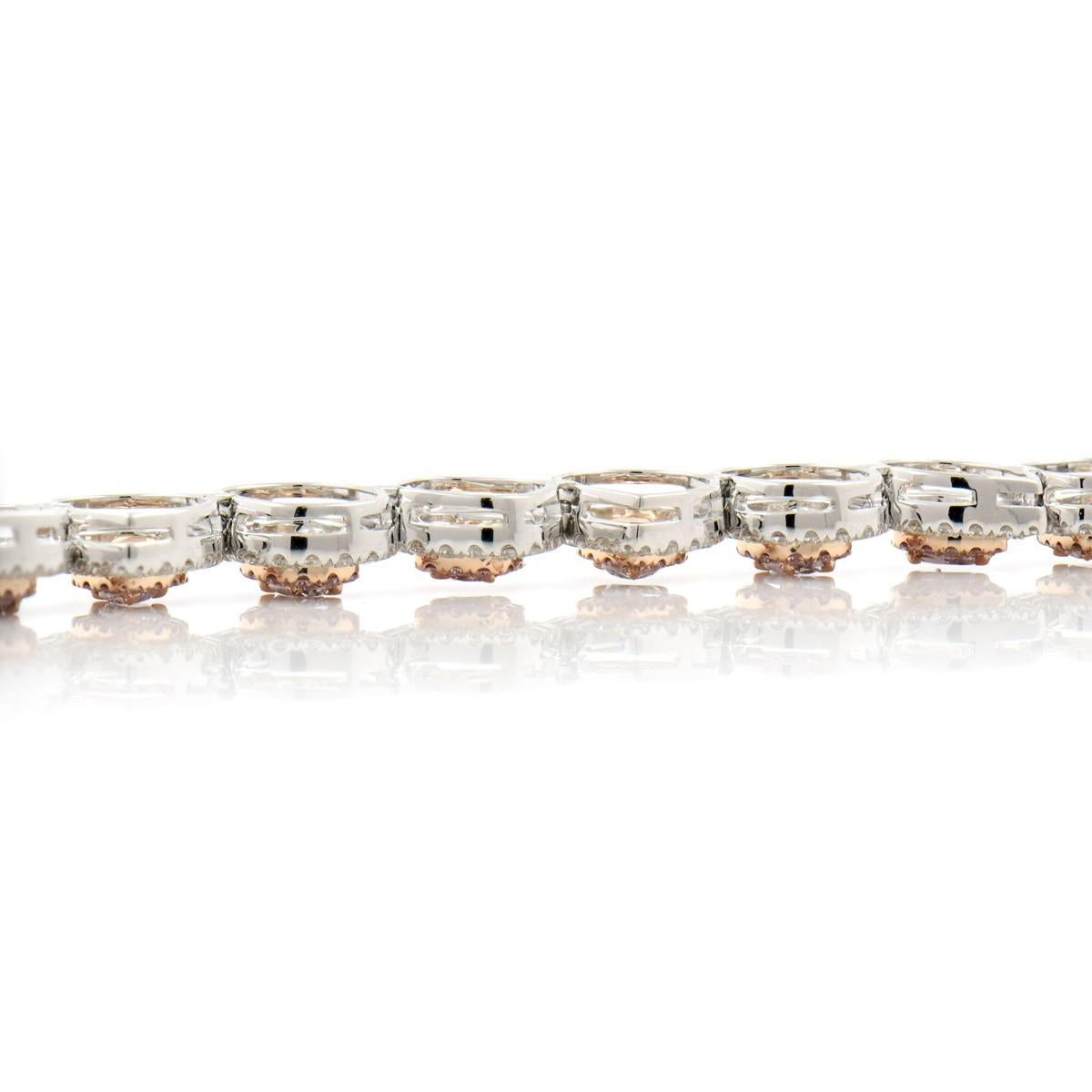 Fancy Pink Diamond Bracelet, 6.89 Carat In New Condition For Sale In Knightsbridge, GB