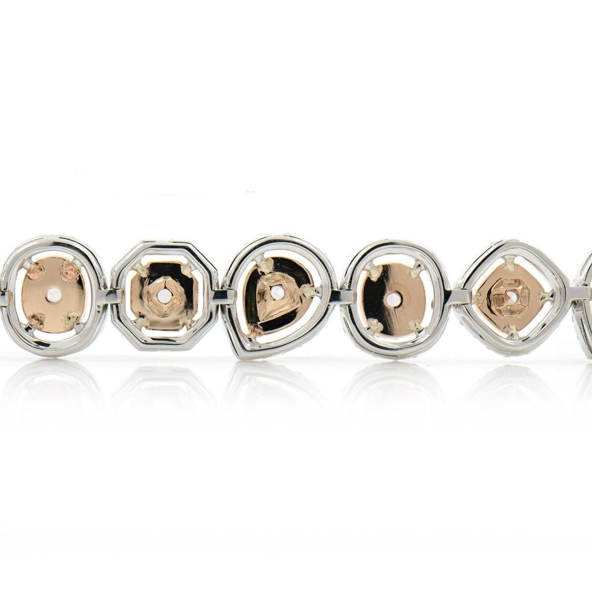 Women's or Men's Fancy Pink Diamond Bracelet, 6.89 Carat For Sale