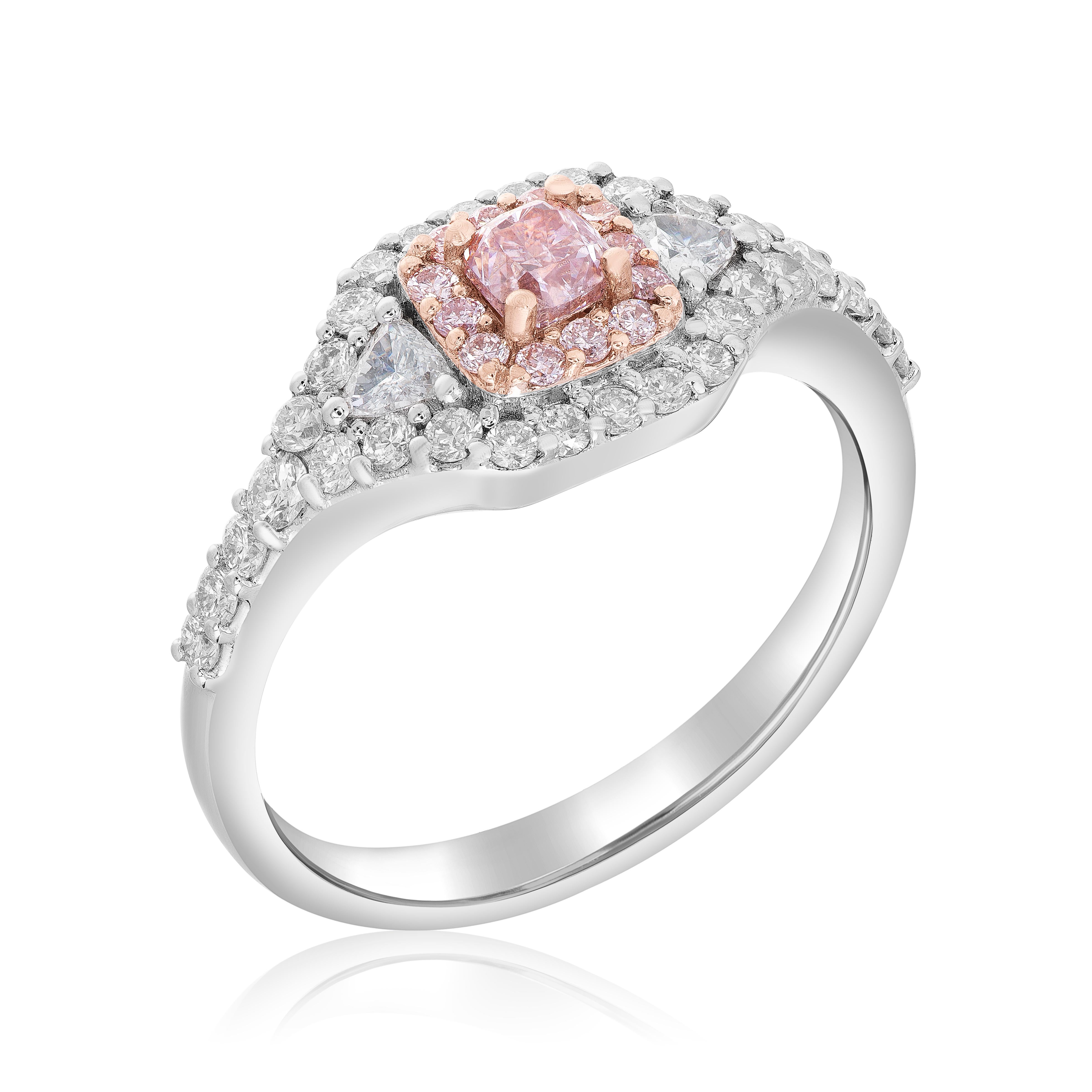 pink diamond wedding ring set