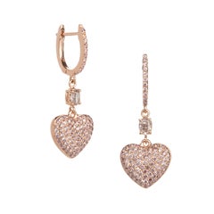 Fancy Pink Diamond Heart Earrings