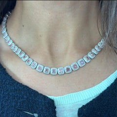 Fancy pink diamond necklace 18k white gold