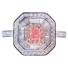 Fancy Pink Diamond Ring 18 Karat White Gold