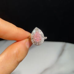 2.31 Carat Fancy Pink Diamond Ring 18 Karat White Gold GIA Certified