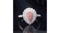 Fancy Pink Diamond Ring 18k White Gold