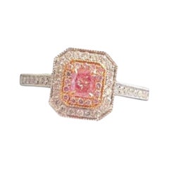 Fancy Pink Diamond Ring 18k White Gold