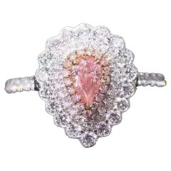 Fancy Pink Diamond Ring 18k White Gold 