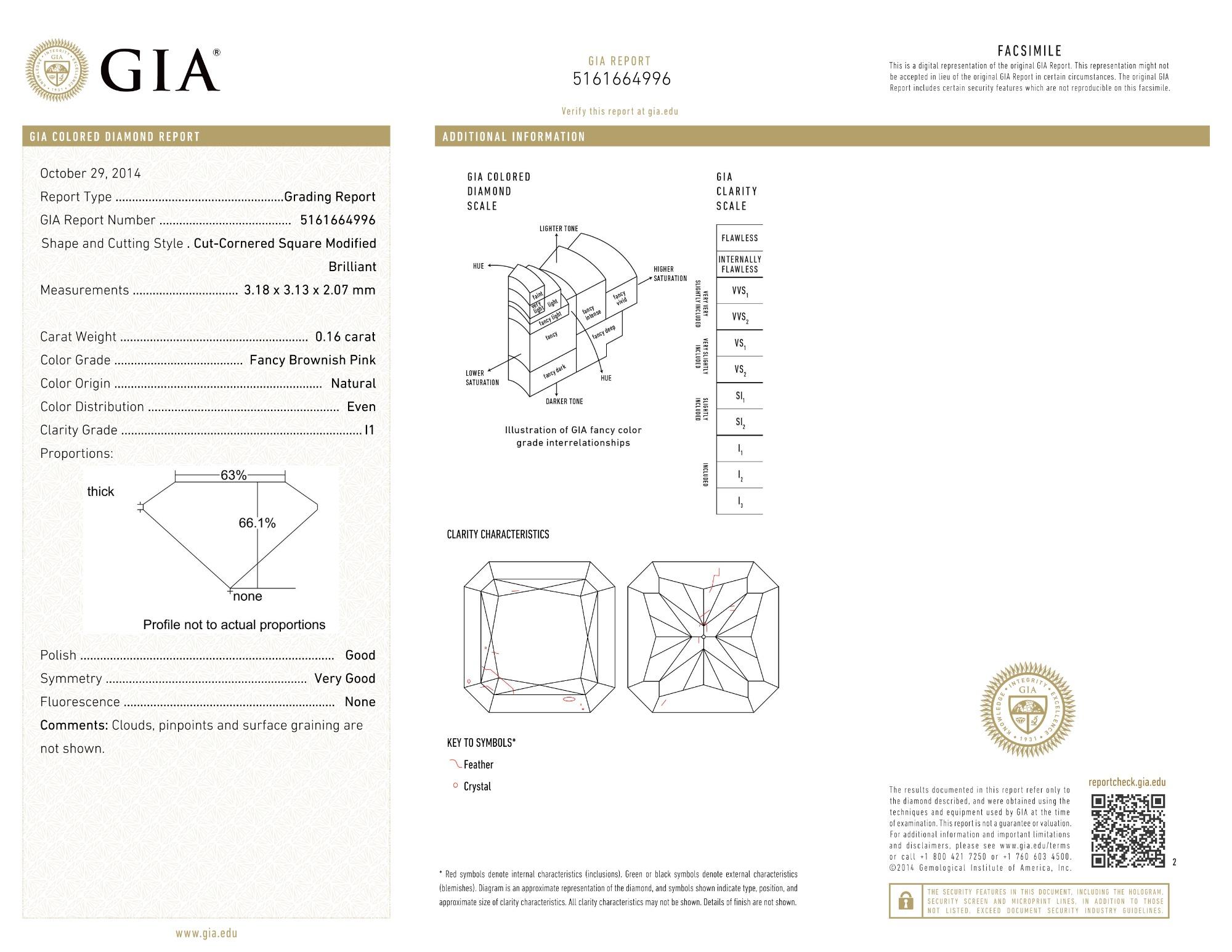 Boucle d'oreille simple en or rose 14K sertie d'un diamant rose fantaisie (0.16 CT Pink/I1) Neuf - En vente à New York, NY