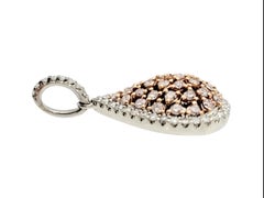 Fancy Pink Diamond Teardrop Pendant with Halo in 18 Karat Rose and White Gold
