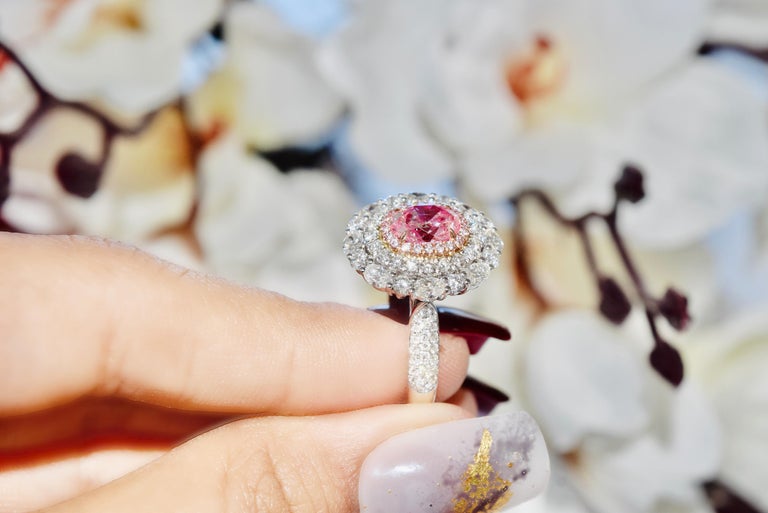 1.00 Carat Fancy Pink VS Diamond Ring and Pendant convertable For Sale ...