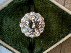 Fancy Pinkish Brown Diamond Halo Engagement Ring in 18 Karat Gold