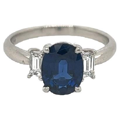 Fancy Platinum 2.294 Carat Sapphire Ring For Sale