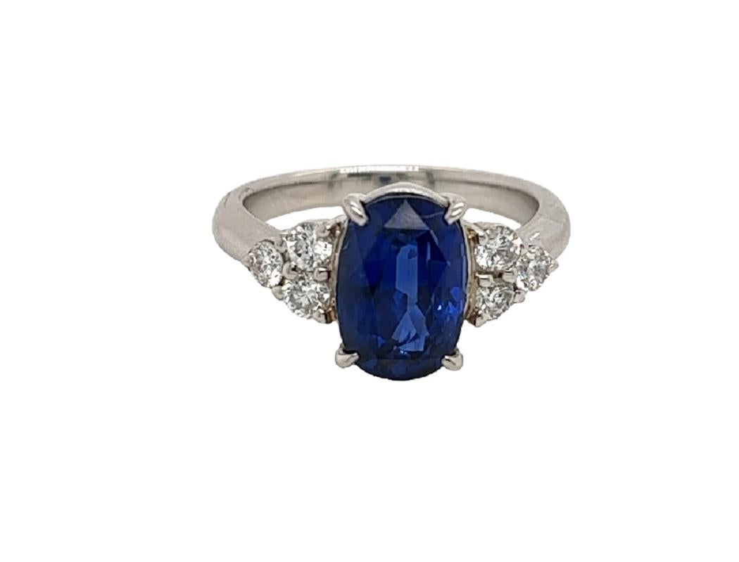 Oval Cut Fancy Platinum 3.68 Carat Sapphire Ring For Sale