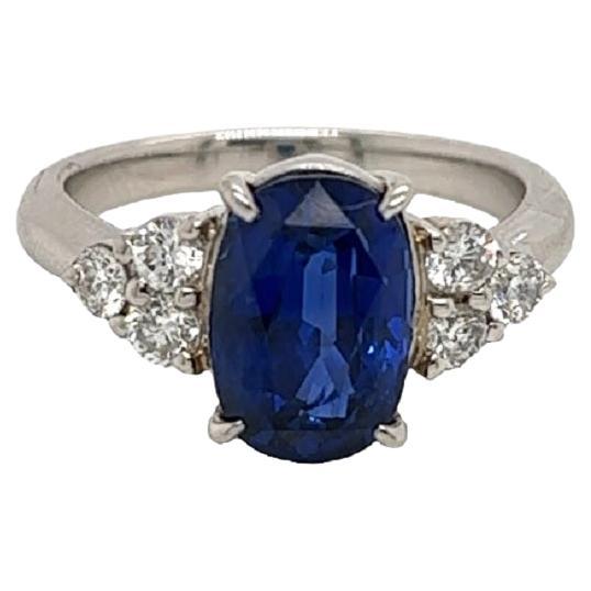 Fancy Platinum 3.68 Carat Sapphire Ring For Sale