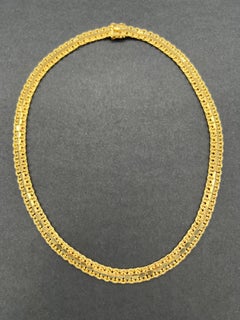 Colliers fantaisie en maille d'or jaune en maille polie