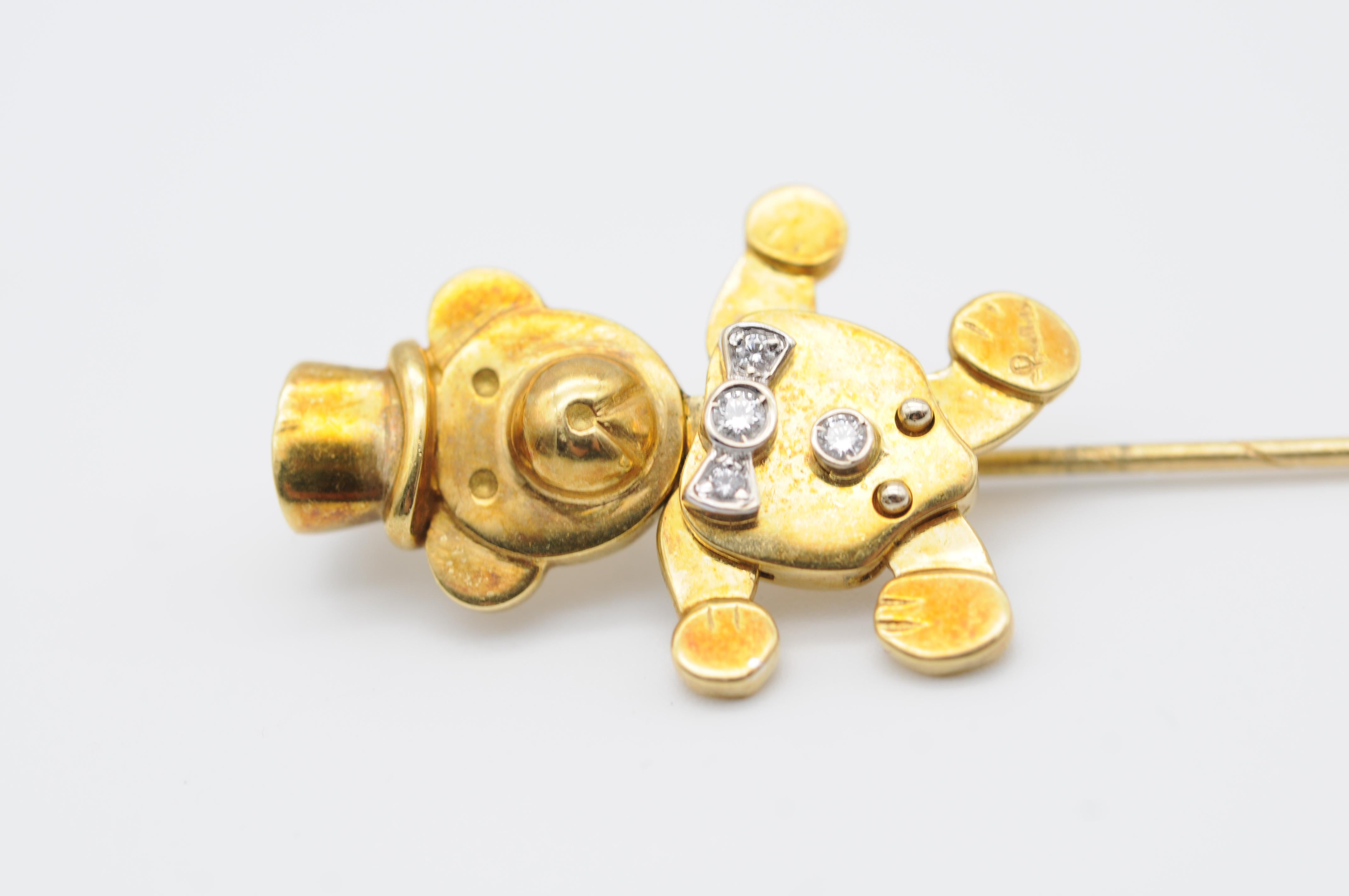 Fancy Pomellato Pin in 18K Teddy Collection For Sale 3