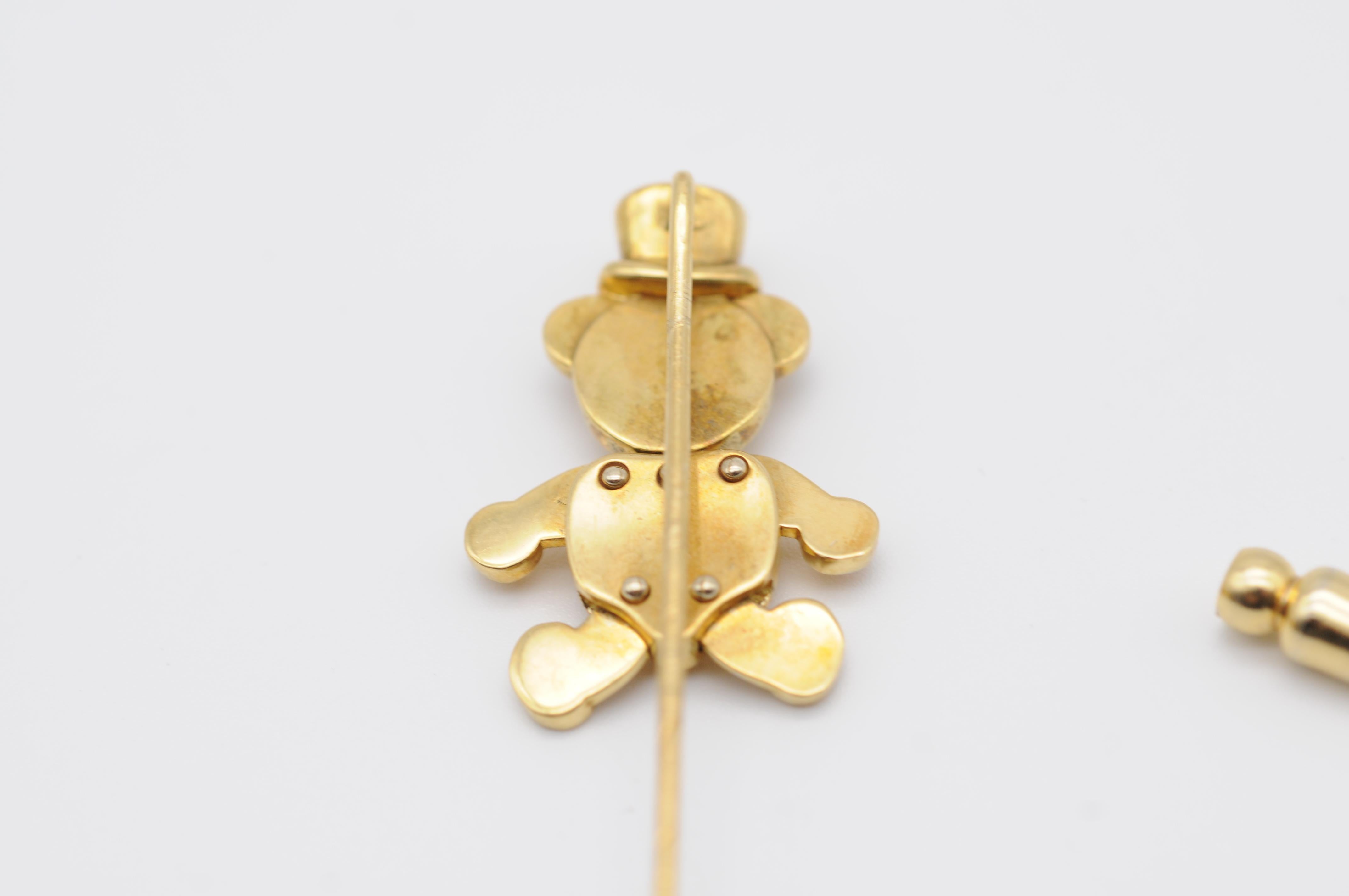 Fancy Pomellato Pin in 18K Teddy Collection For Sale 8