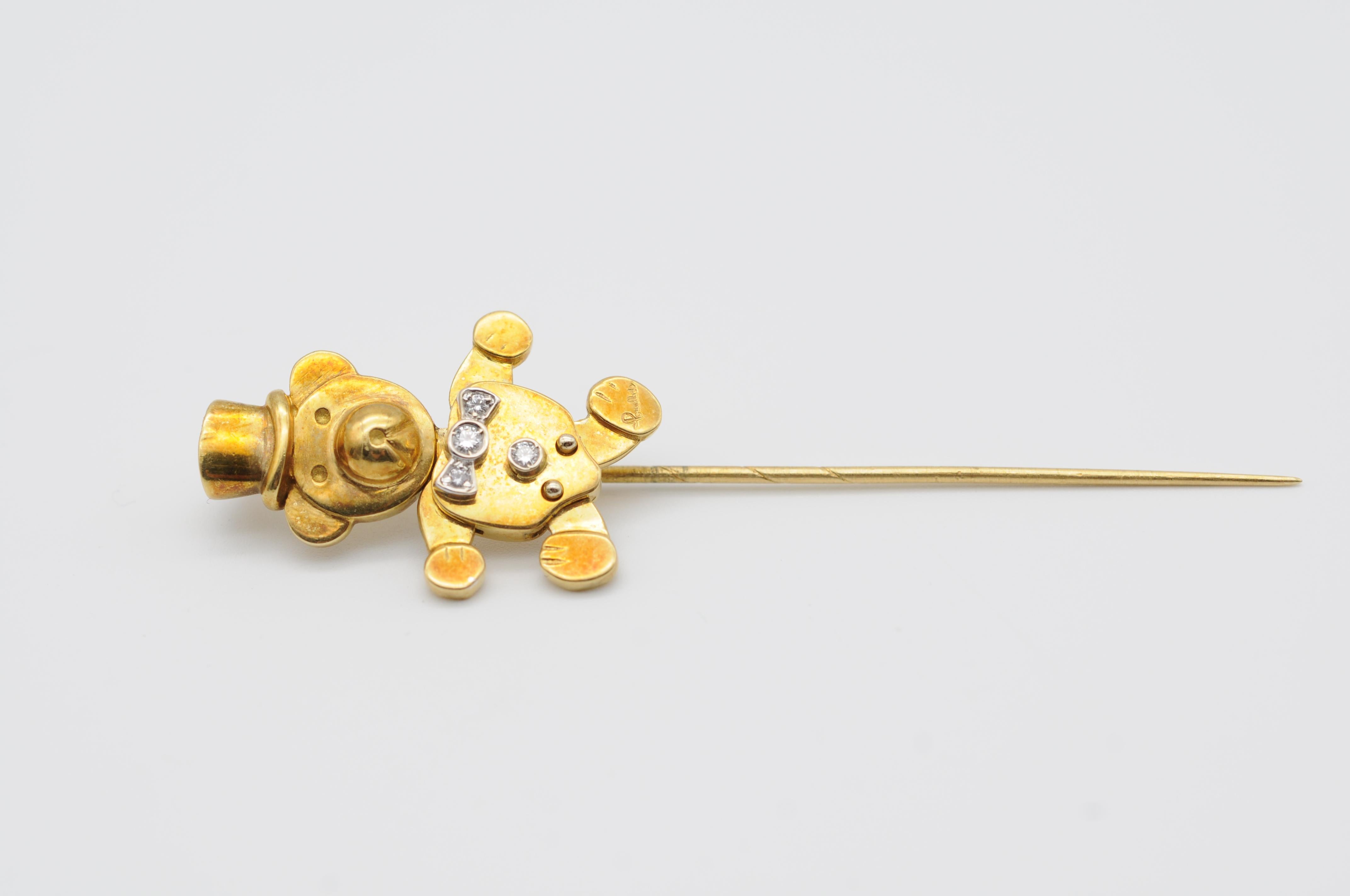 Fancy Pomellato Pin in 18K Teddy Collection For Sale 2