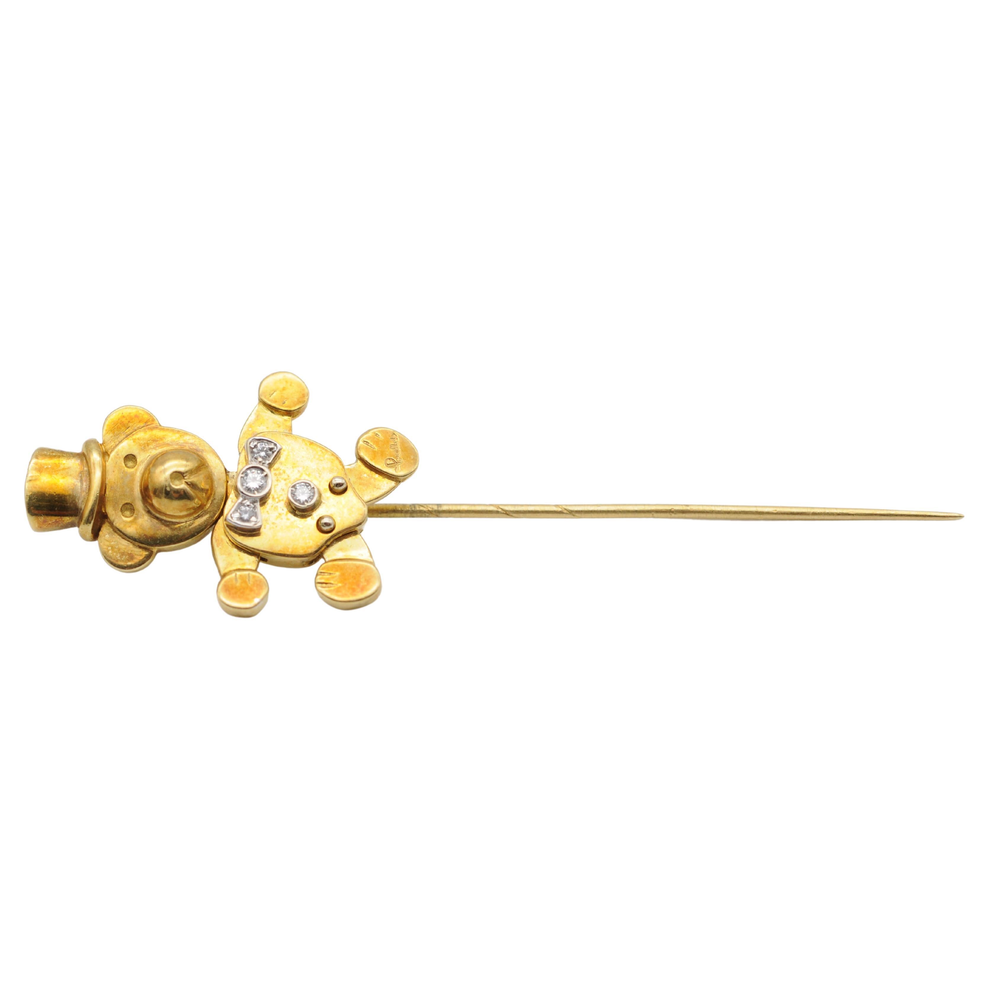 Fancy Pomellato Pin in 18K Teddy Collection For Sale
