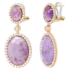 Fancy Purple Amethyst Zirconia Yellow Gold Pendant for Her