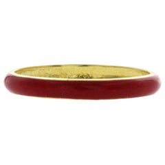 Fancy Red Enamel 14 Karat Yellow Gold Band Ring