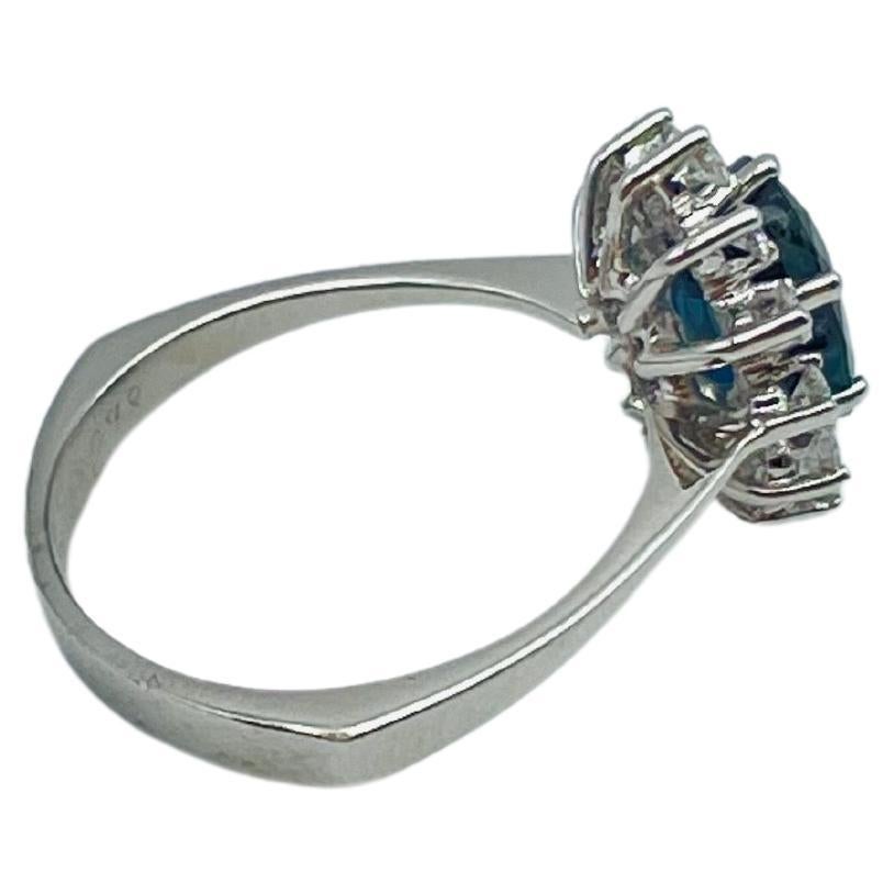 Fancy ring in lady diana still with diamonds and sapphire For Sale 4