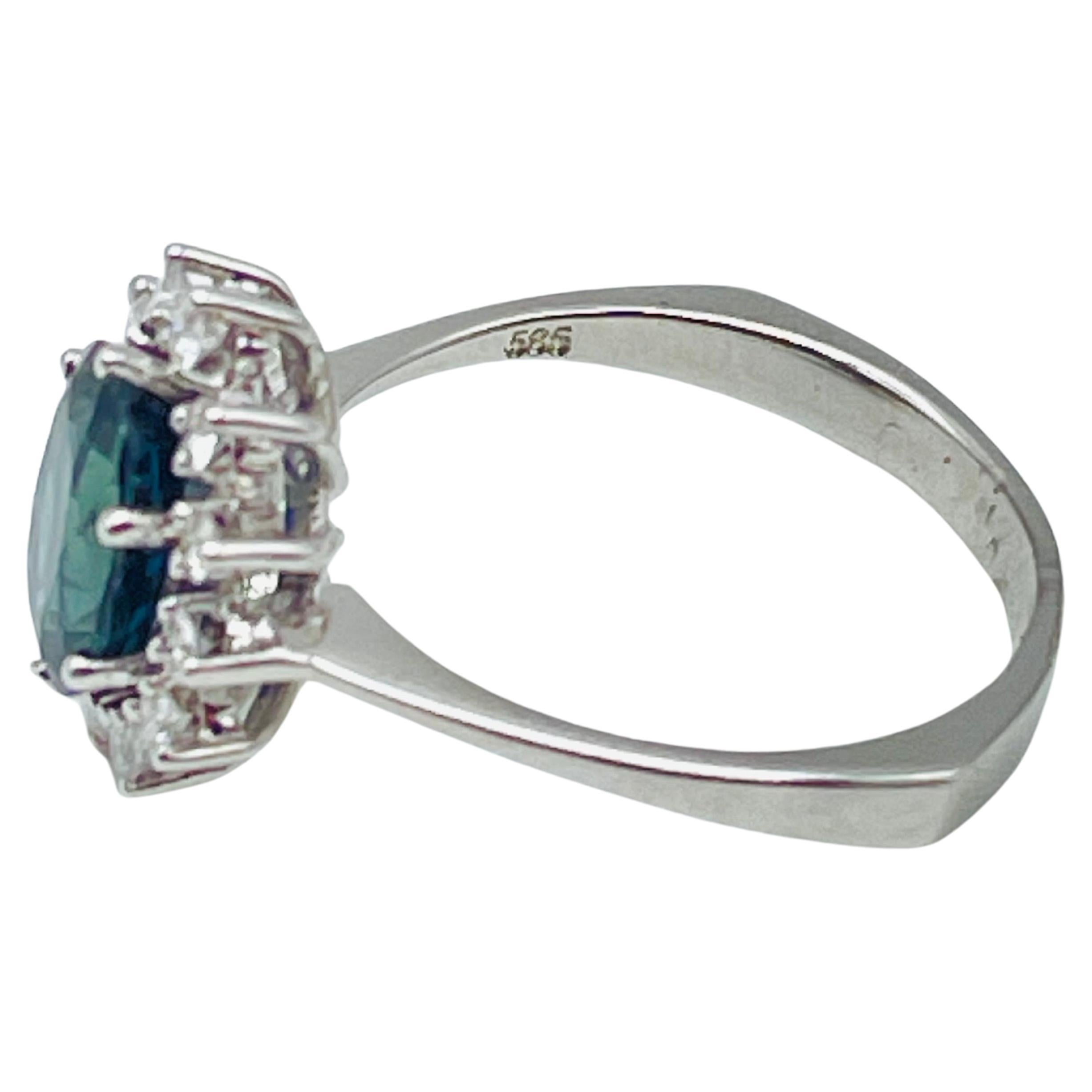 Fancy ring in lady diana still with diamonds and sapphire For Sale 1