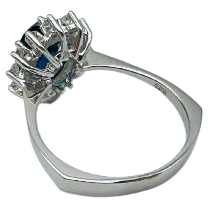 Fancy ring in lady diana still with diamonds and sapphire For Sale 2