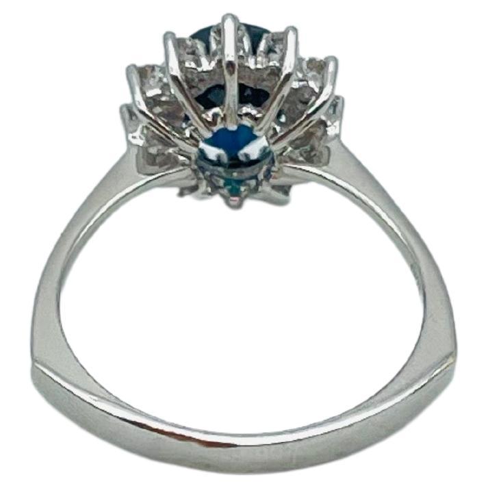 Fancy ring in lady diana still with diamonds and sapphire For Sale 3