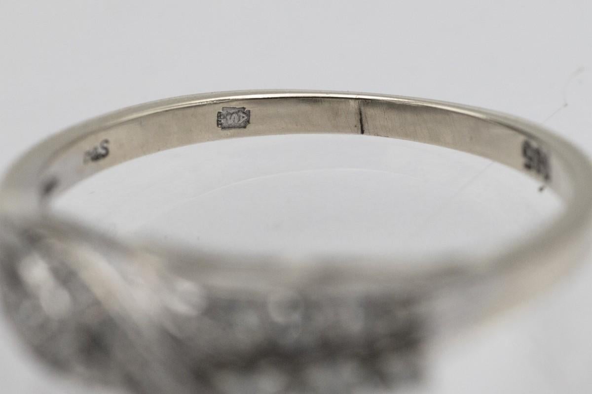 da uomo o donna Anello Whiting in oro bianco con diamanti. in vendita