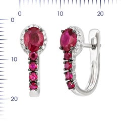 Orecchini Fancy Ruby White Diamond in oro bianco