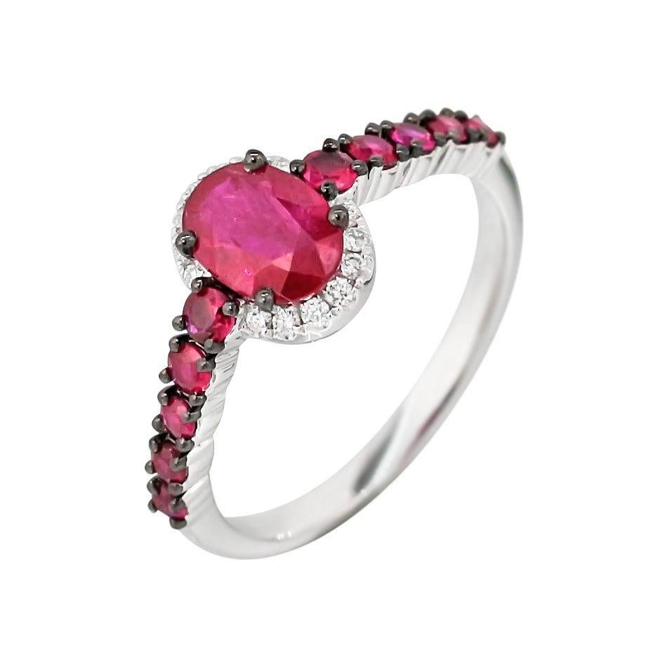 Fancy Ruby White Diamond White Gold Earrings In New Condition For Sale In Genève, GE