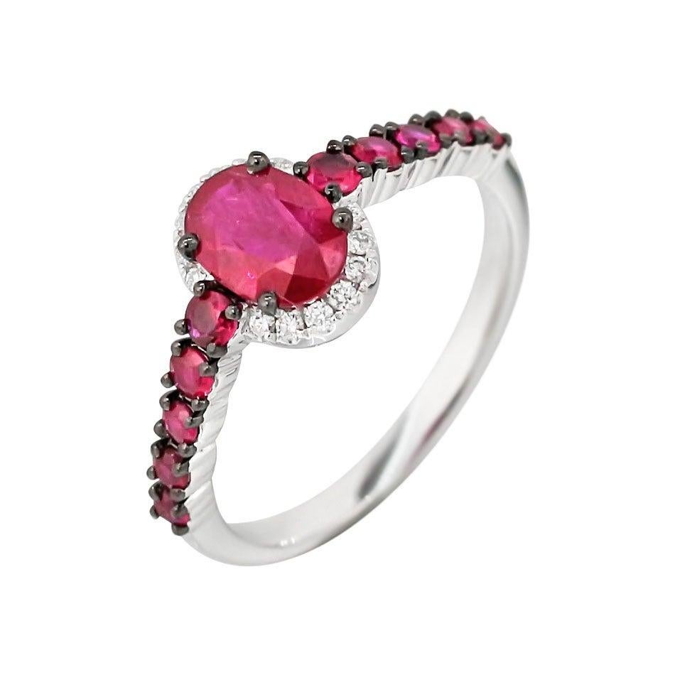 For Sale:  Fancy Ruby White Diamond White Gold Every Day Statement Ring 4