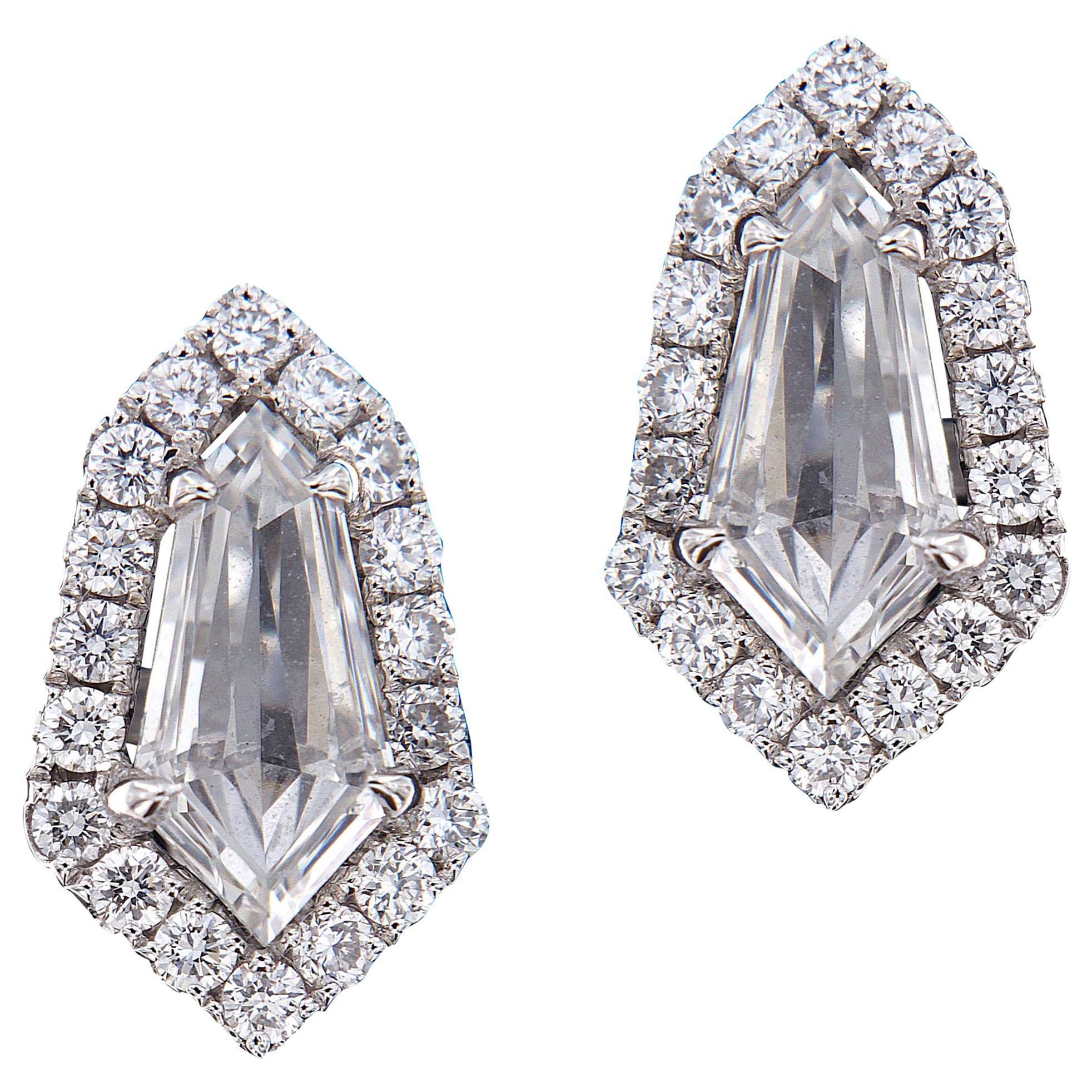 Pave Diamond Gold Heart Shape earrings at 1stDibs