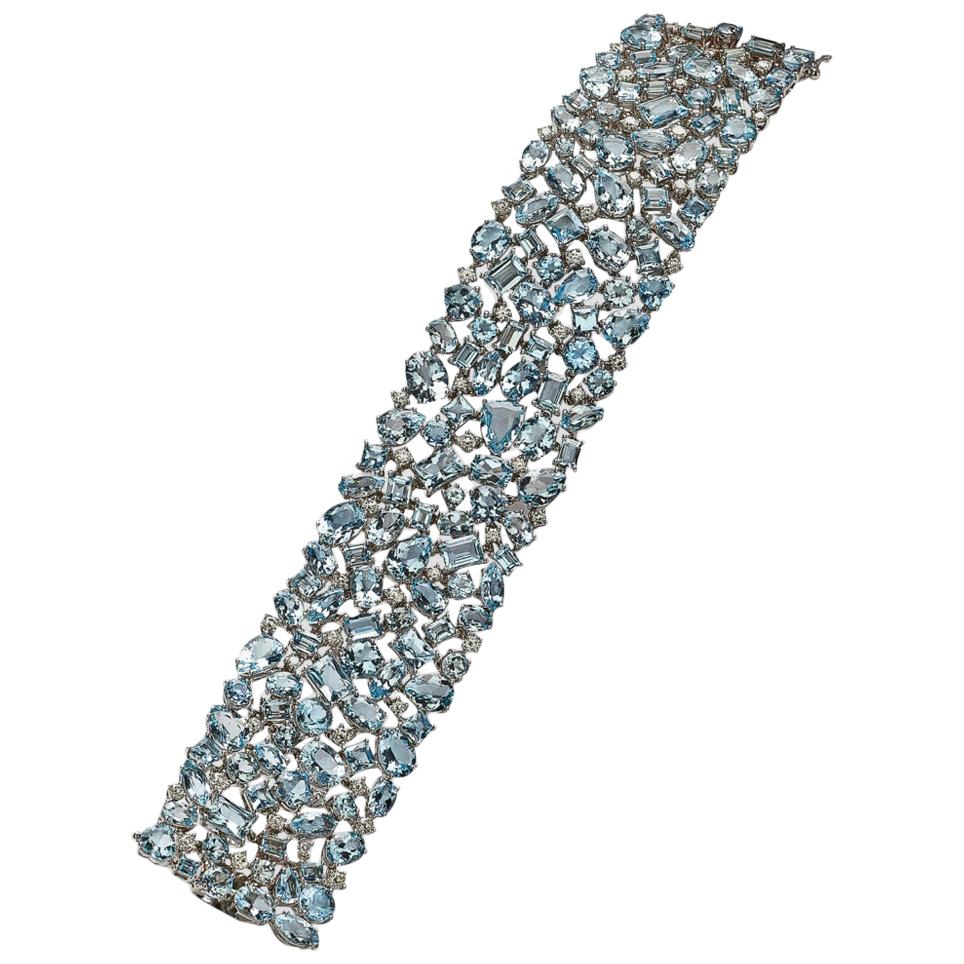 Fancy Shape Aquamarine Bracelet