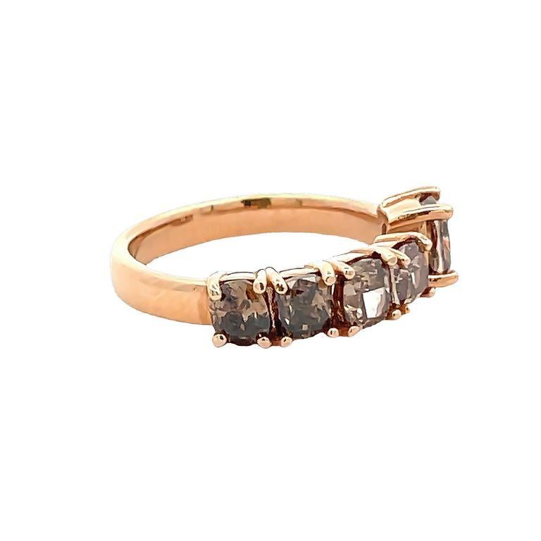 Fancy Shape Chocolate Diamond 2.42 Carat set in 18K Rose Gold Fashion Ring In New Condition For Sale In New York, NY