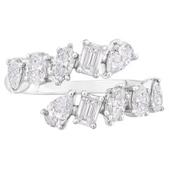 Fancy Shape Diamond Band 1.50 Carats 14 Kt White Gold IGI Certified