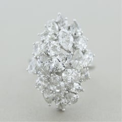 Fancy-Shape Diamond Cluster Gold Ring