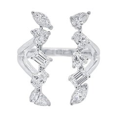 Cocktail-Ring mit ausgefallenen Diamanten 1,57 Karat 14 KT Weißgold